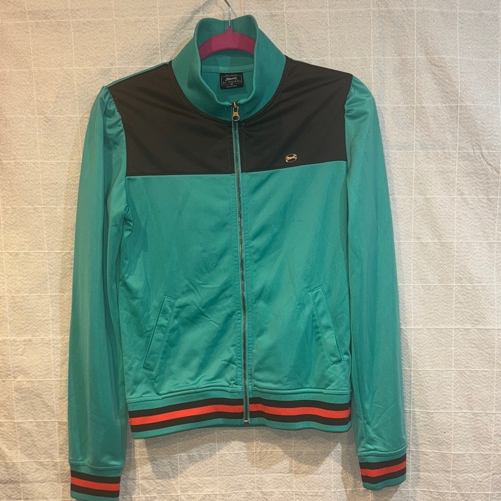 Le Tigre Aqua and Black Bomber Jacket